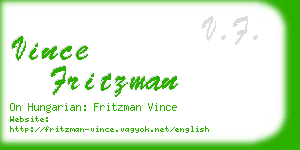 vince fritzman business card